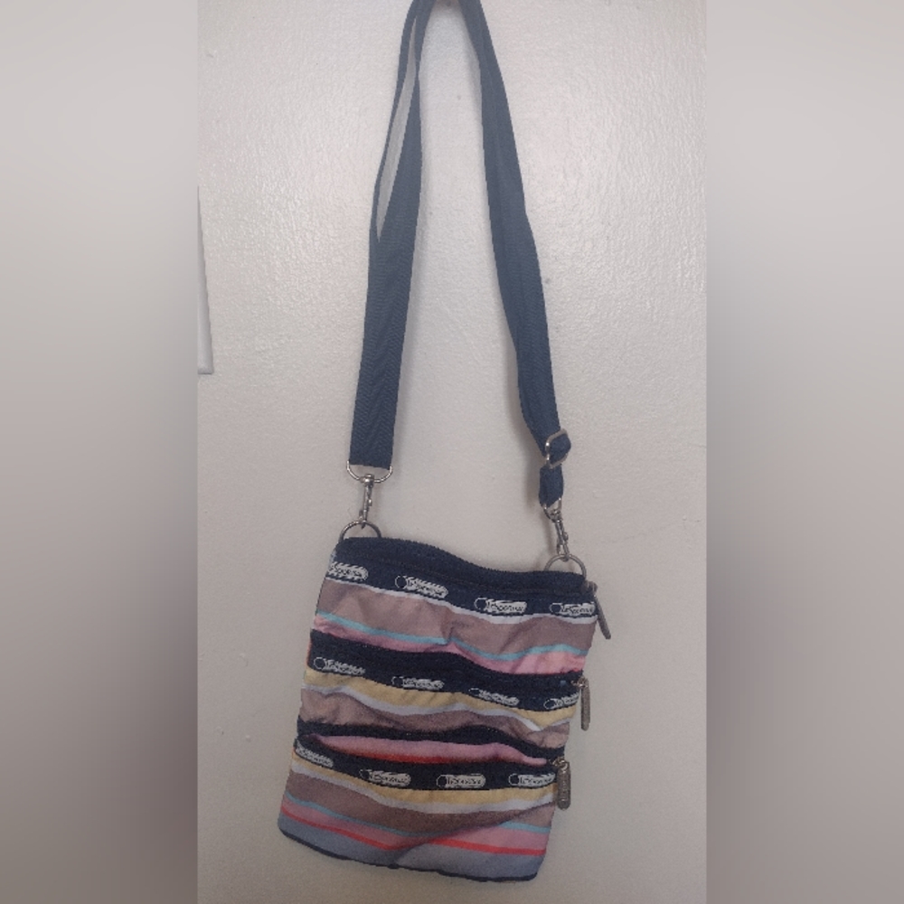 LeSportsac 3-Zip Crossbody Striped